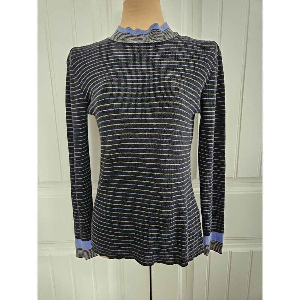 Spanner Sport Blue Stripe Sweater S academia preppy cottage